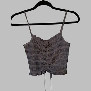 Chic Gray Ruched Crop Top